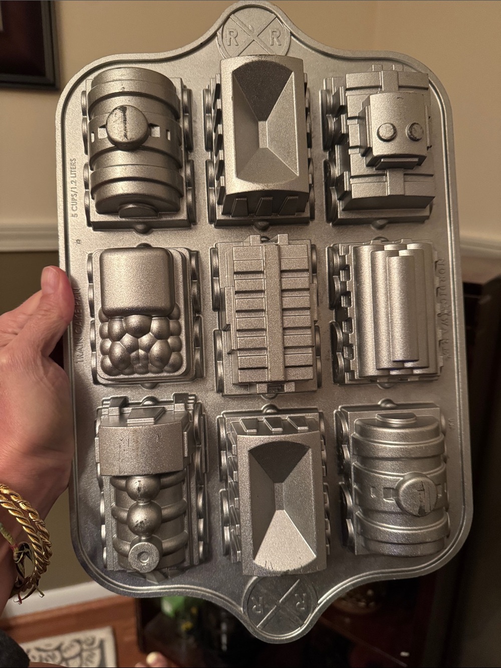Nordic Ware Silver Metallic Train Car Baker Pan